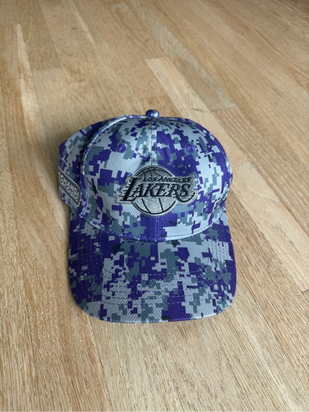 Lakers Camo Cap in Purple and Gray